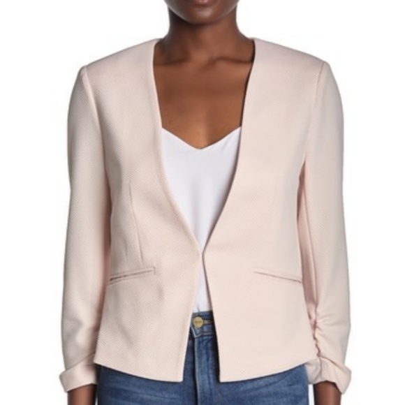 Amanda & Chelsea Ruched 3/4 Sleeve Pique Blazer - Picture 3 of 3